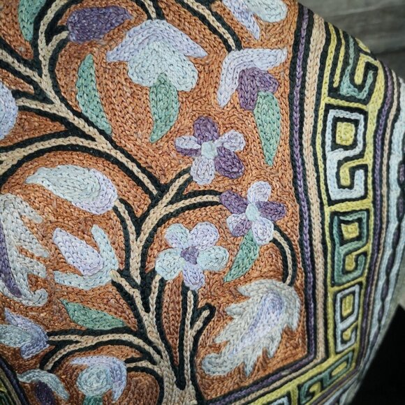 Elephant Tea / Coffee Pot Cozy Embroidered Chain Stitch Colorful Unused - Picture 4 of 10